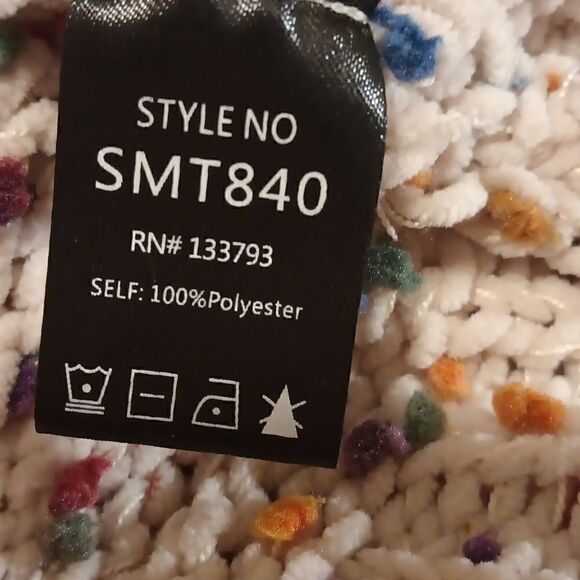 POL beige oversize confetti turtleneck sweater boxy cropped size S - Picture 7 of 7